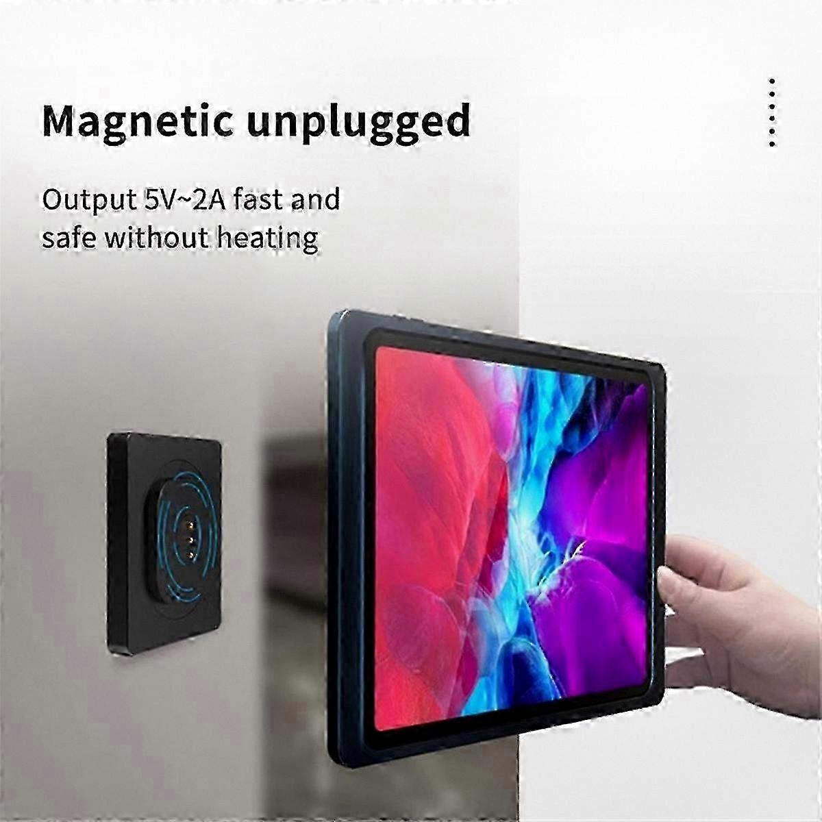 2025 Magnetic Wall Mount Holder for Tablet with Type-C Port Charging Socket