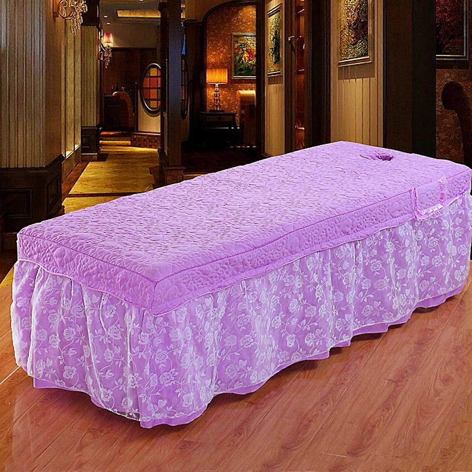 Microfiber Massage Table Sheet Set with Full Spa Bed Cover Skirt Pillowcase 3Piece