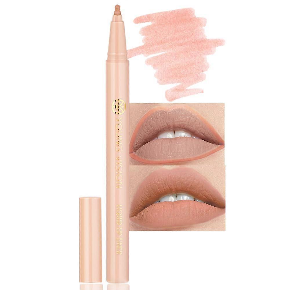 Nude Matte Liquid Lipstick and Lip Liner Set, Long Lasting Smudge Proof, Precision Tip