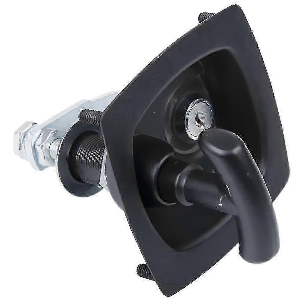 Black Recessed Folding T Lock / Handle (Camper Trailer Toolbox ) S/S