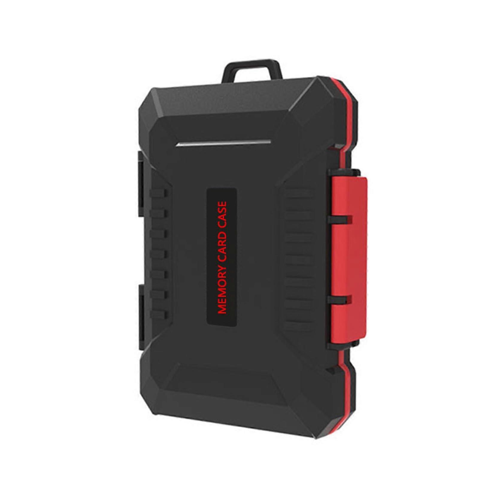 Water Resistant Shockproof Memory Card Case Holder with Foam Interior and Large Capacity Storage
