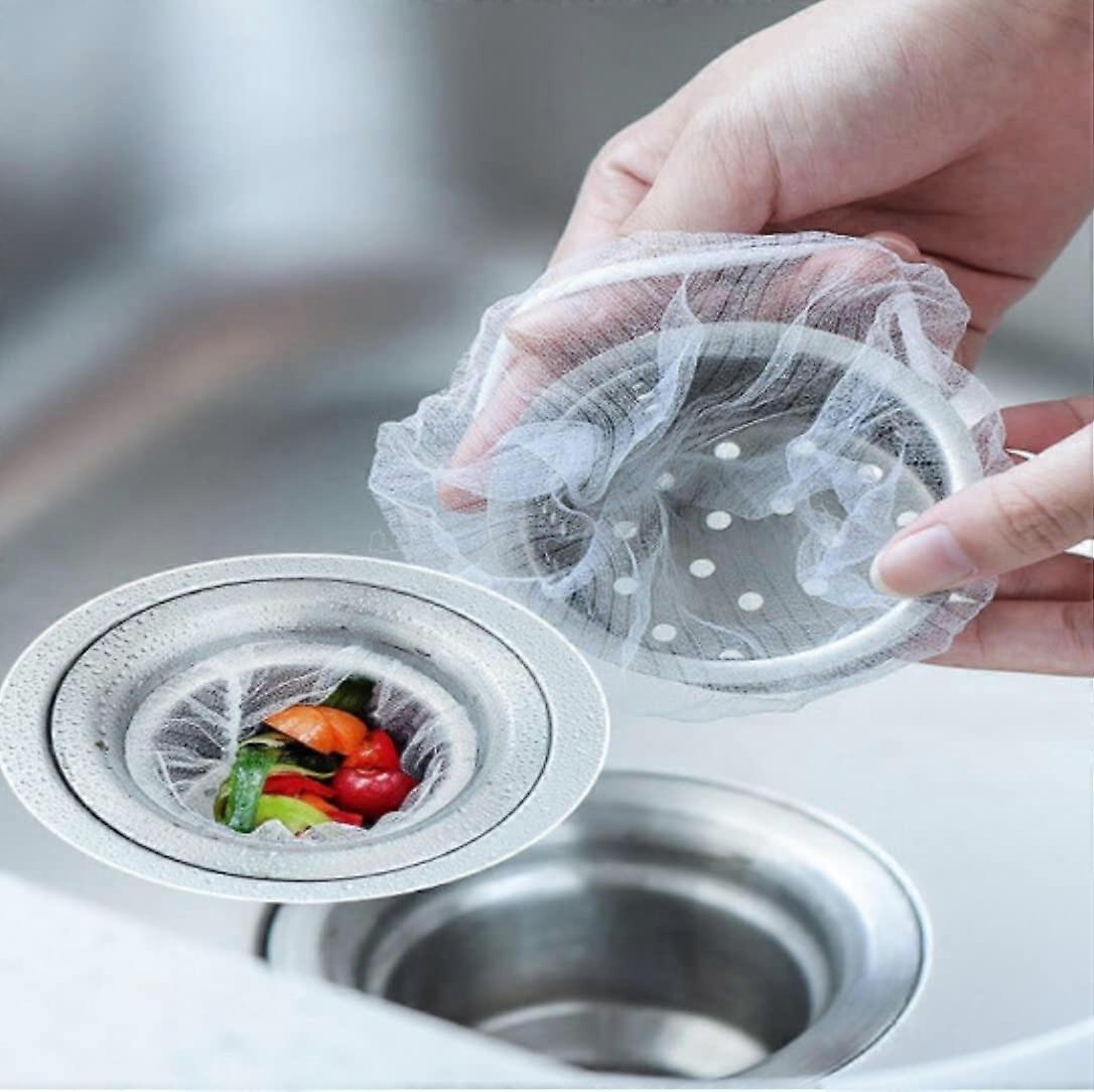 Sink Strainer with AntiClogging Mesh Bags for Kitchen Sink Filter, Vegetable Residue Separation, 100pcs White