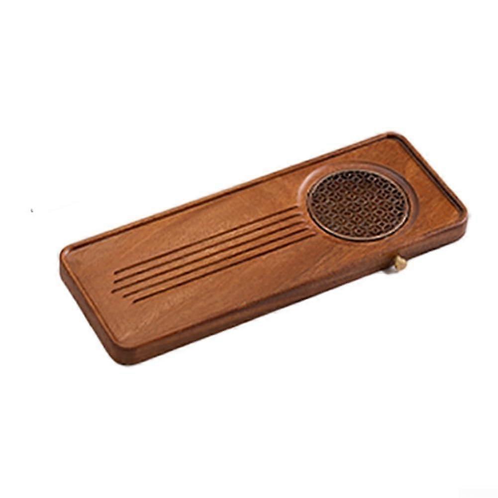 Solid Walnut Tea Tray with Efficient Drainage, Compact Wooden Gongfu Tray for Brewing