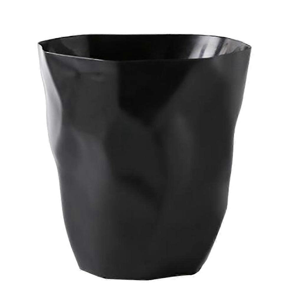 Black Plastic Trash Can with Modern Minimalist Design for Kitchen Office Bathroom MultiPurpose Use