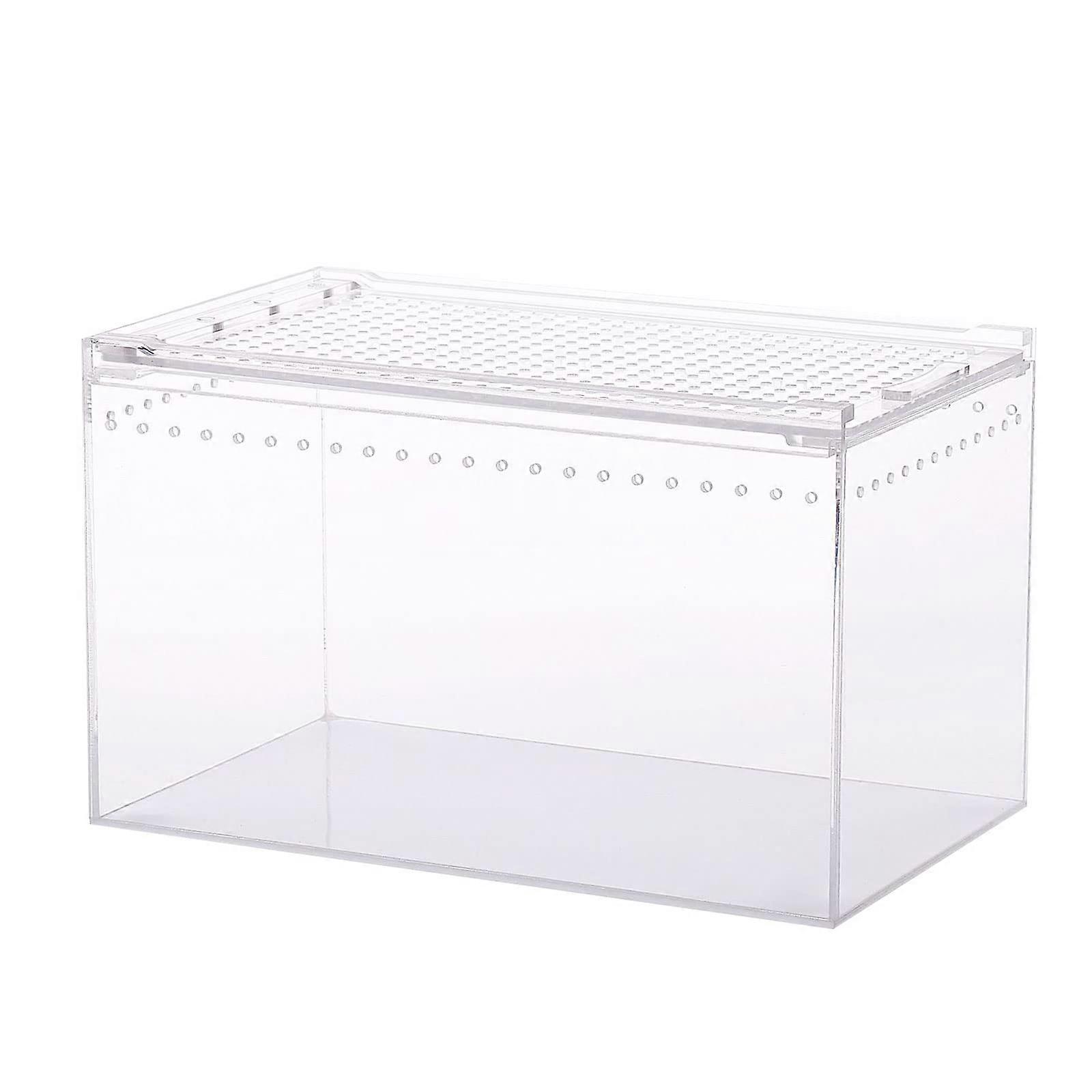 Reptile Breeding Box with EscapeProof Lock, Clear Snake Feeding Cage for Lizard Hatching