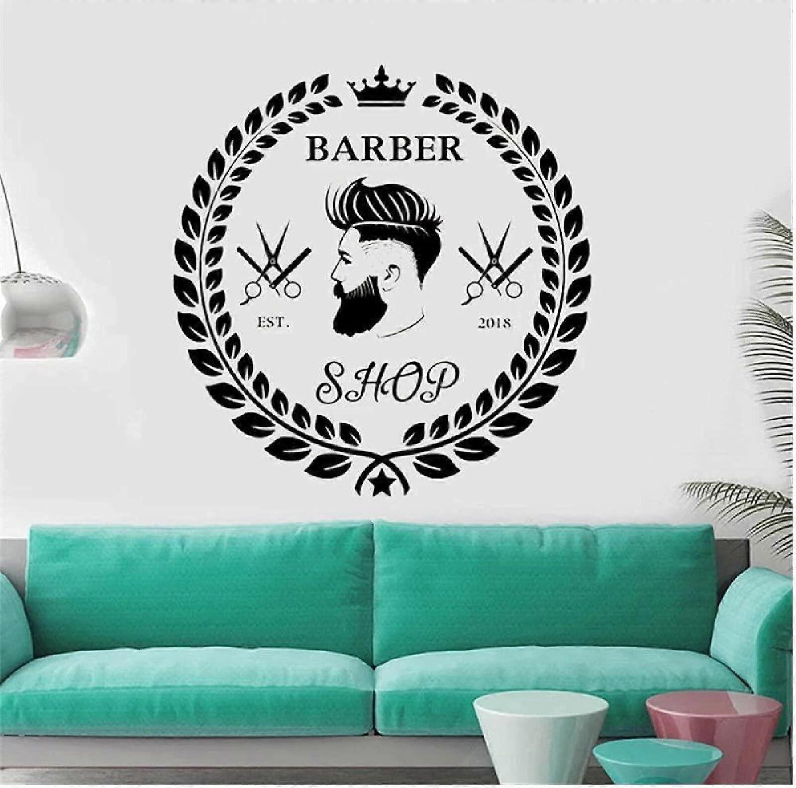 Wall Decal Barber   Vinyl Wall Sticker Waterproof Removable SelfAdhesive 57x57cm