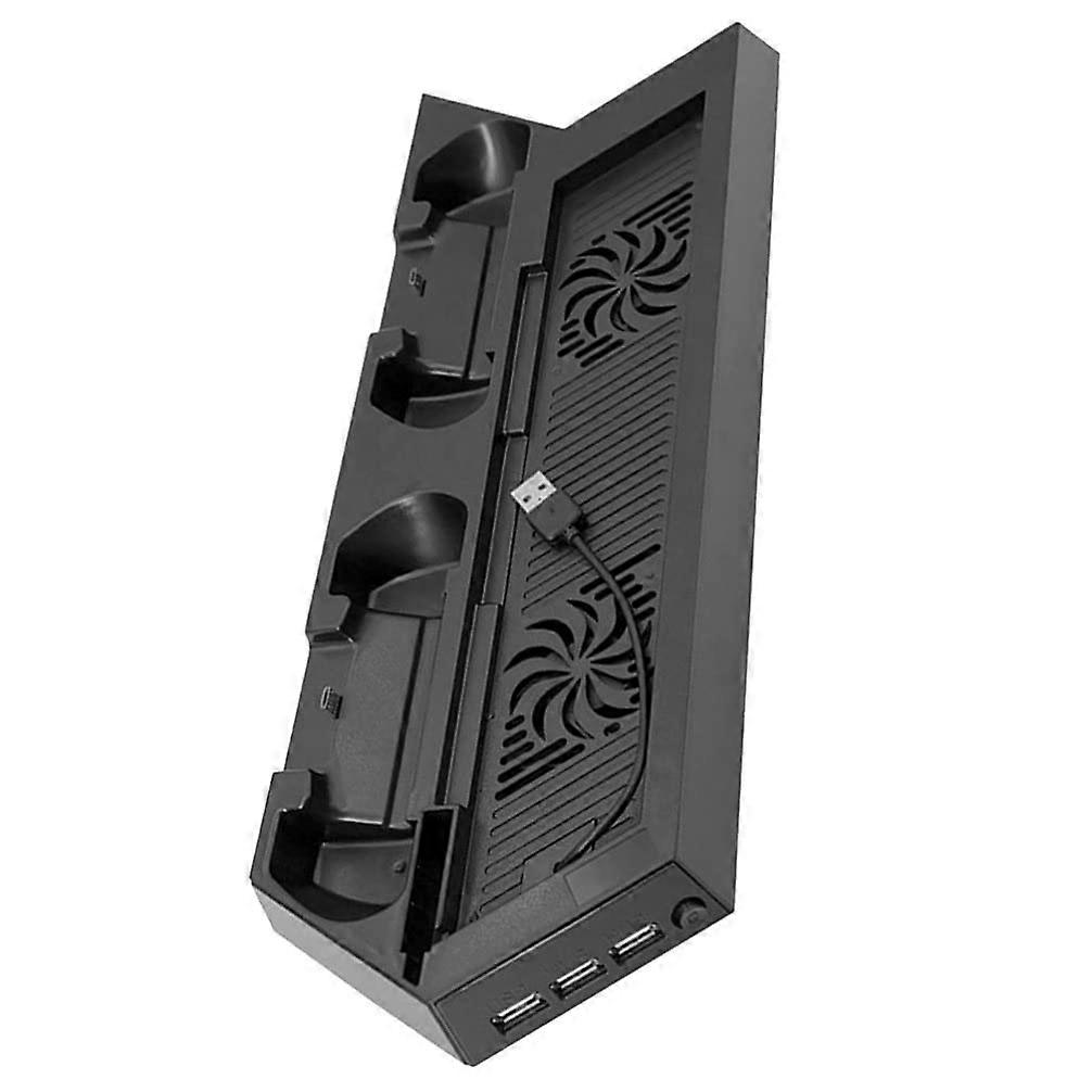 Vertical Stand with Dual Cooling Fans and Fast Controller Charging Dock for PS5