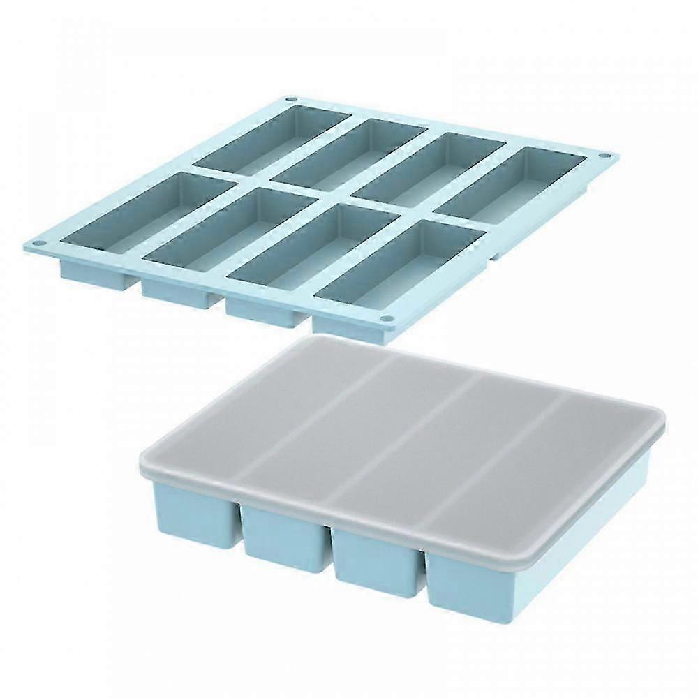 (Gray Blue)Ice Cubes Maker Ice Cubes Molds Rectangular Shape Ice Tray Kitchen Accessary Silicone Ice Maker Suitable compatible with Making I