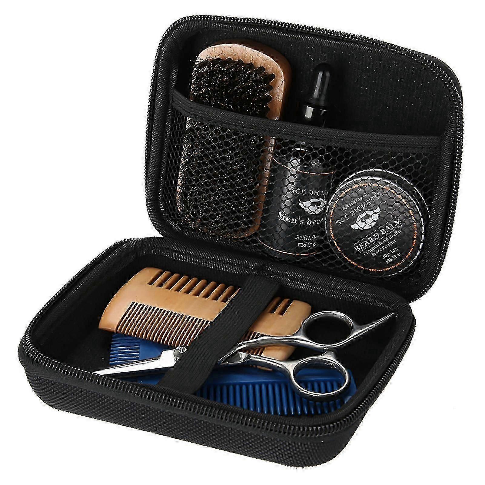 Mustache care kit 7PCS includes oil cream scissors brush comb