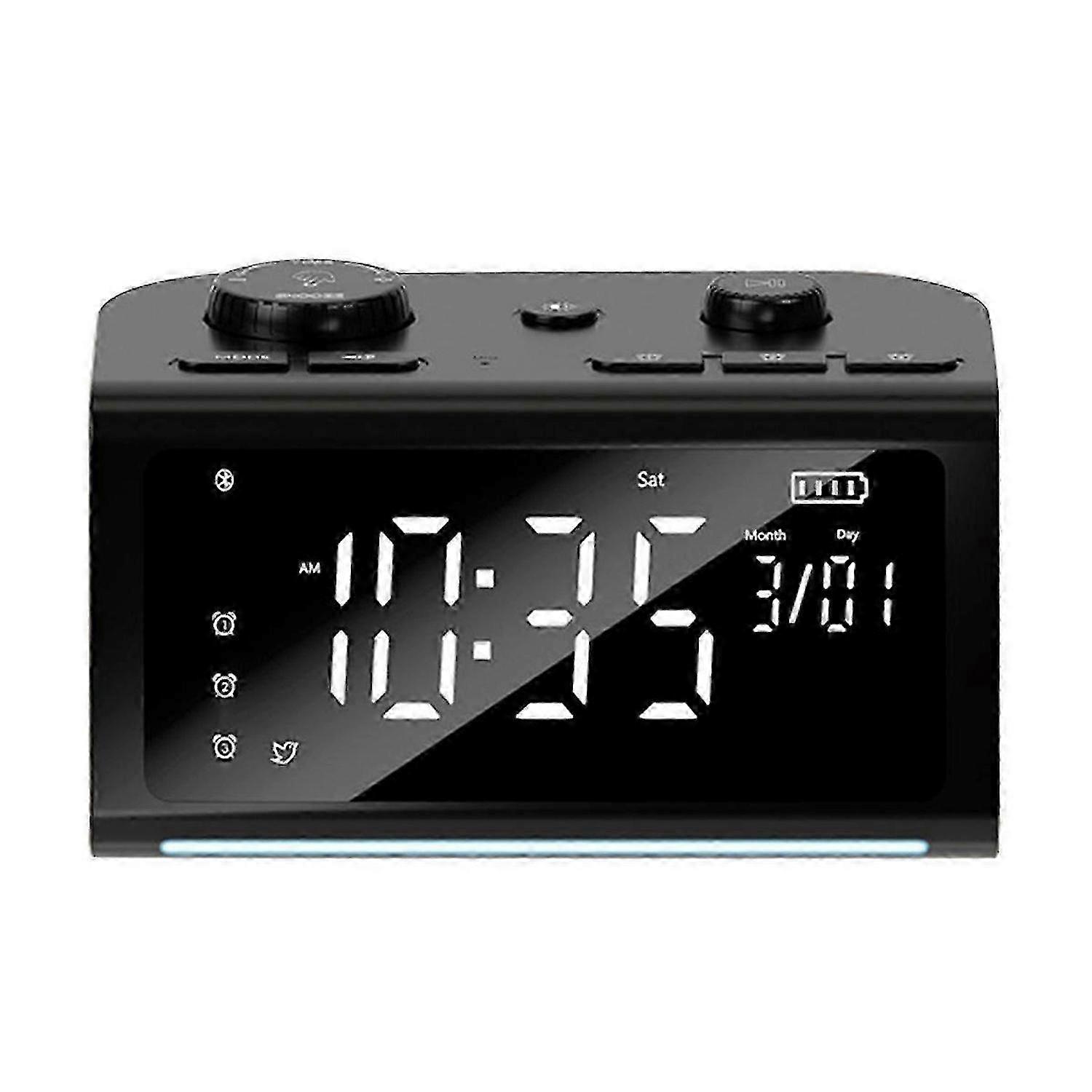 White noise sleep aid, Bluetooth alarm clock, black