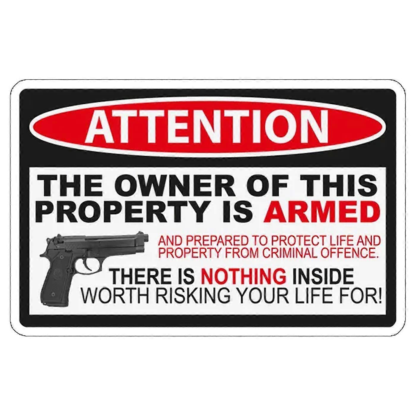 Gun Rights Sticker  Waterproof UV Resistant Second Amendment Property Owner Armed Warning Decal