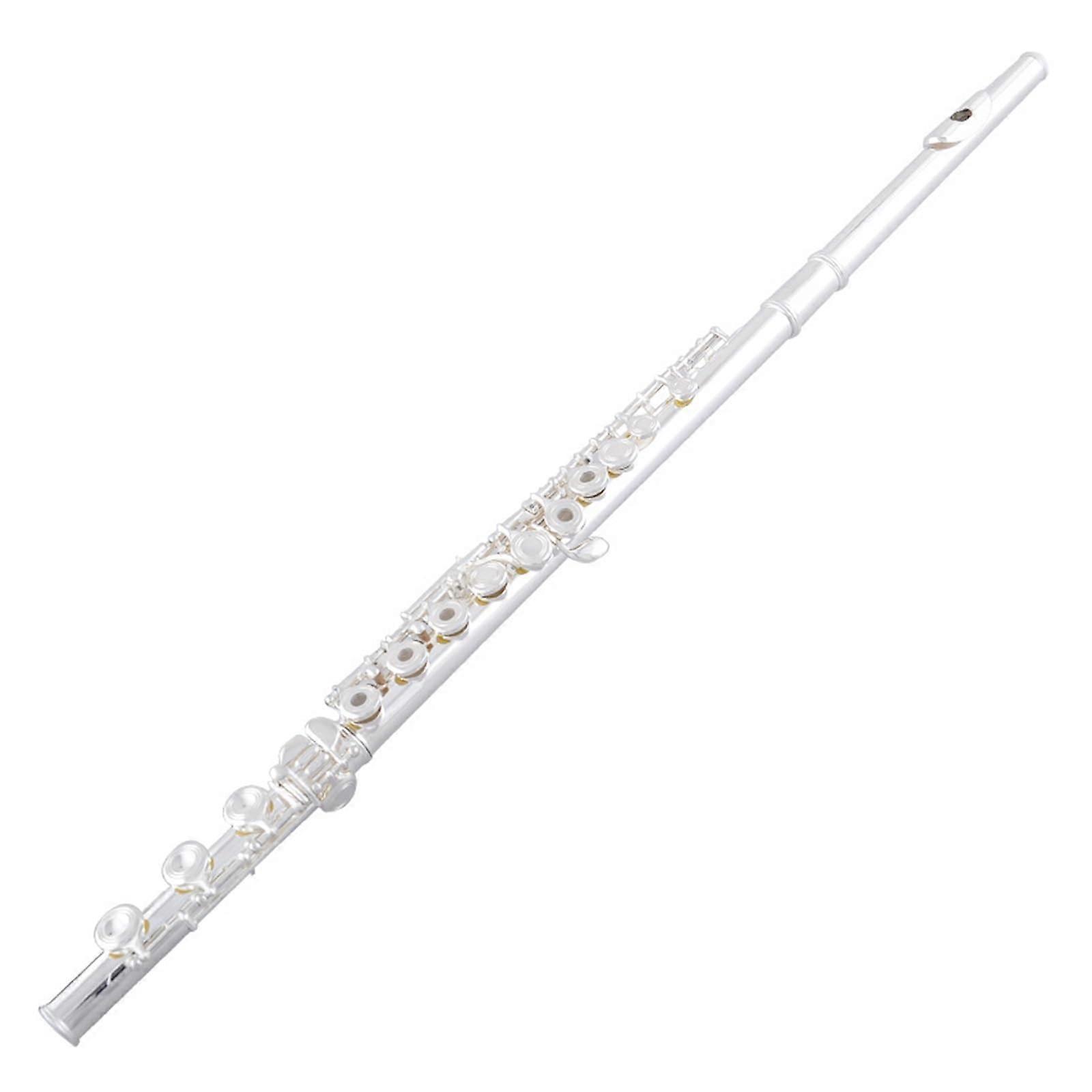 Professional Silver Flute C Key 17 Hole Advanced Model for Performance and Practice
