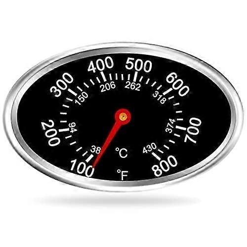 Grill Thermometer Stainless Steel BBQ Temperature Gauge Replacement with Easy Read Oval Dial