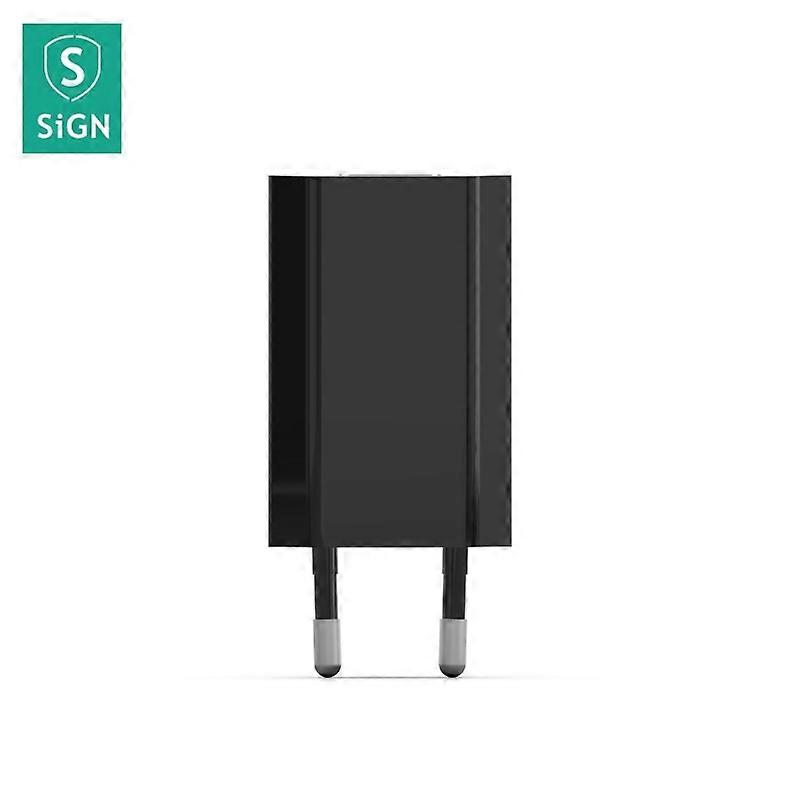 Seinälaturi iPhonelle, Androidille, 1A - musta