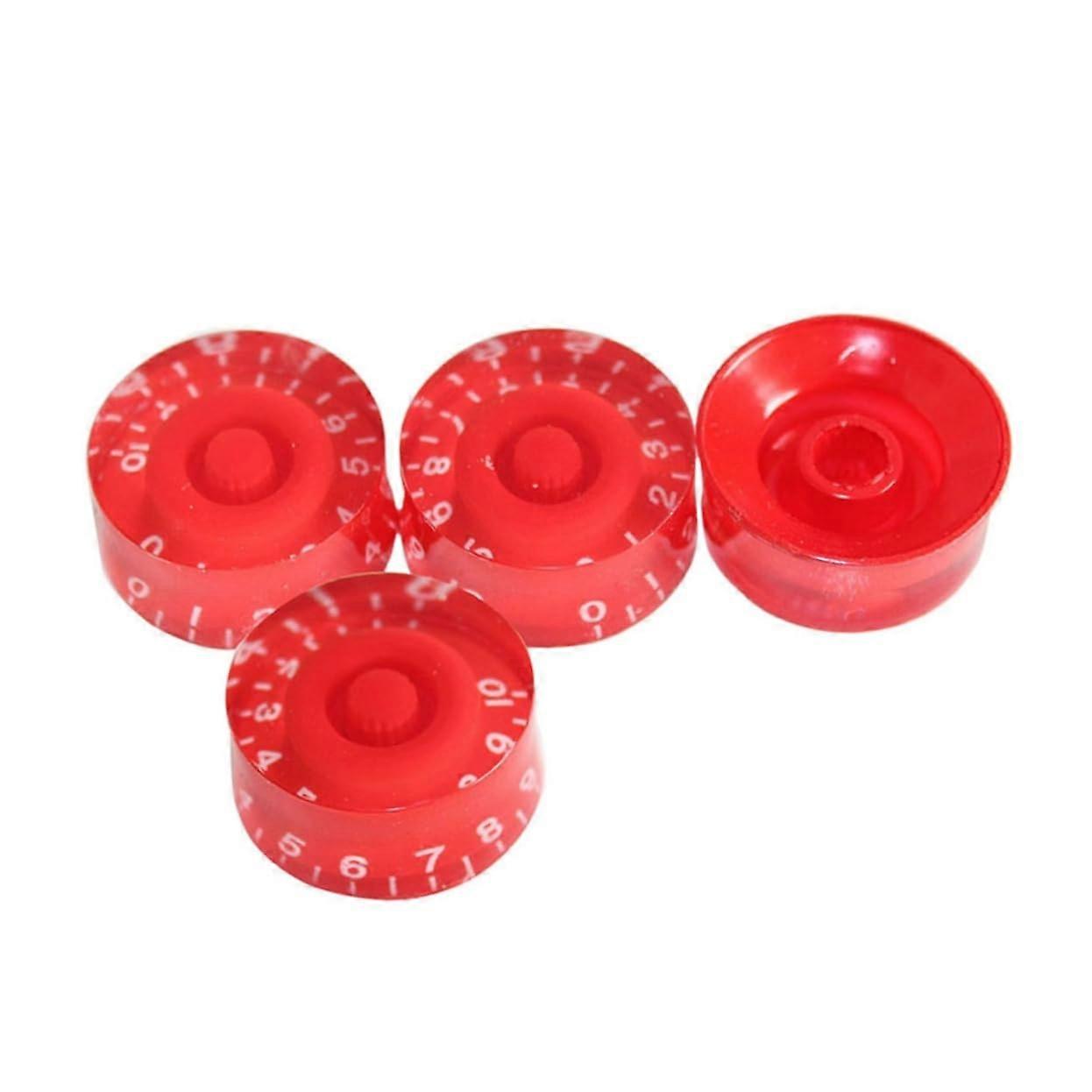 4pcs Red Vintage Style Electric Guitar Knobs Set for Volume and Tone Replacement