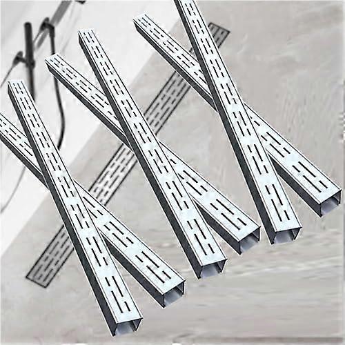 Stainless Steel Linear Shower Drain Kit, 4Pack Rectangular Channel 100x10x4cm for Yard and Garage
