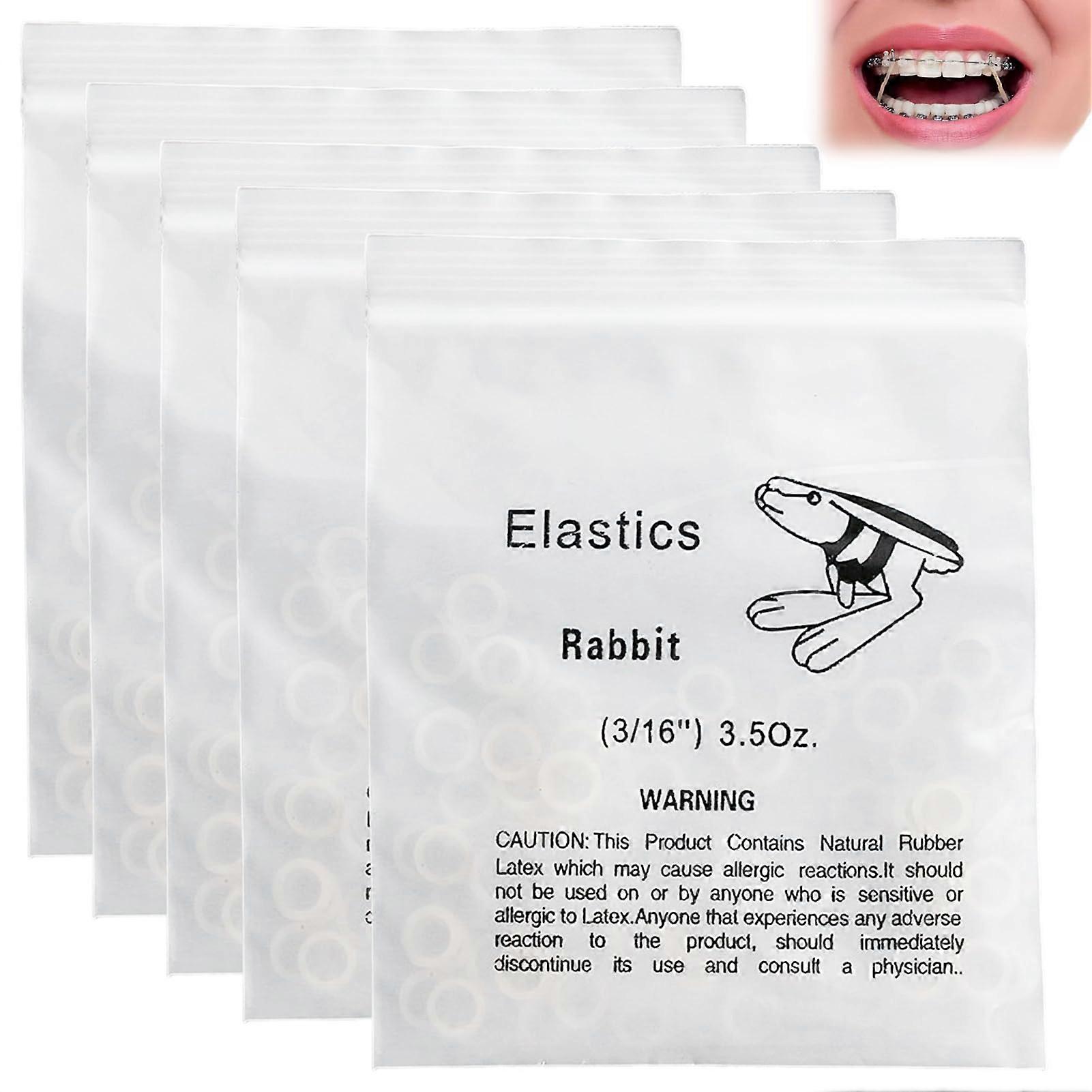 500pcs Medium Force Orthodontic Elastic Bands for Braces with Durable Placement Tool