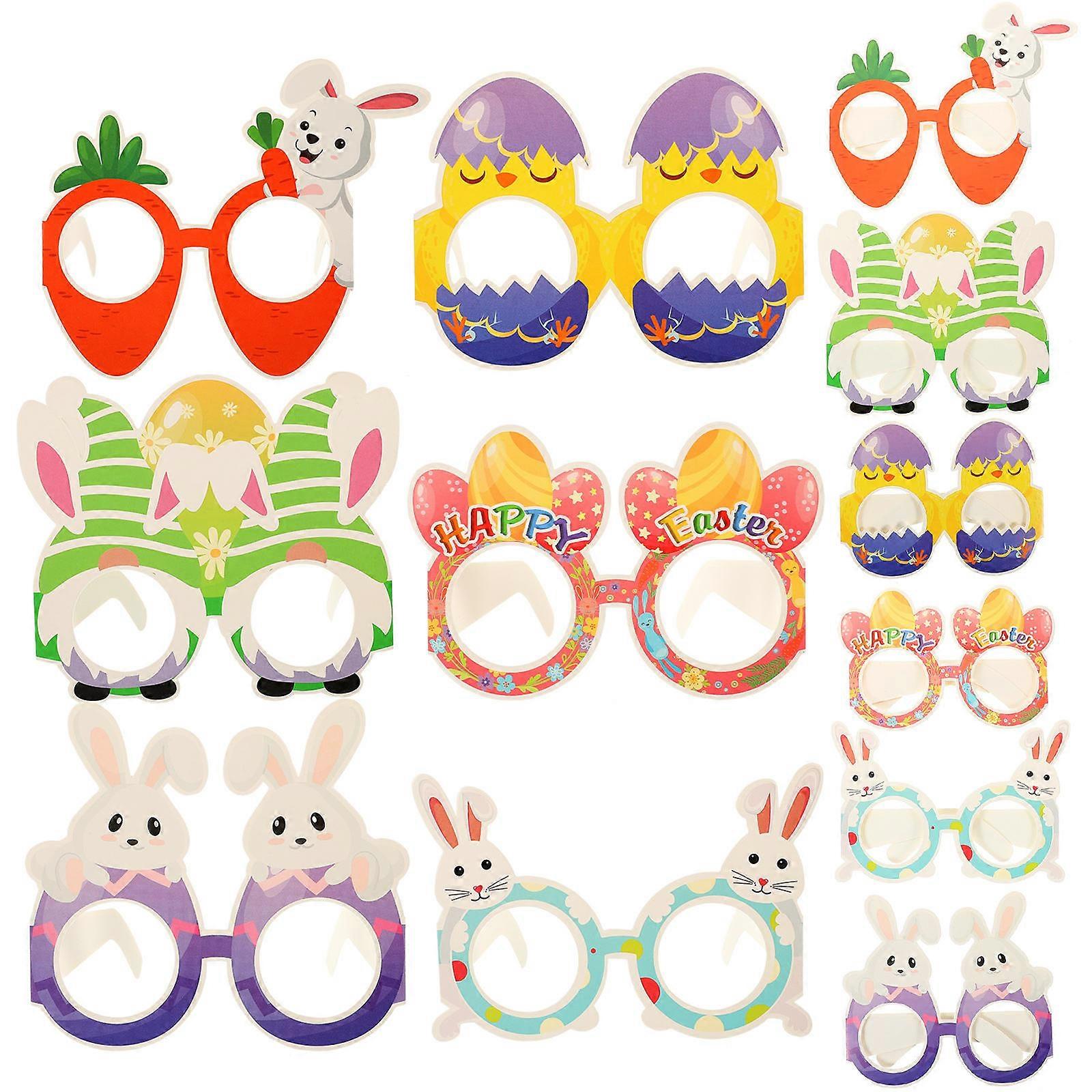 Paper Easter Glasses for Fun Use 12Pcs Easter Party Decorative Eyewear