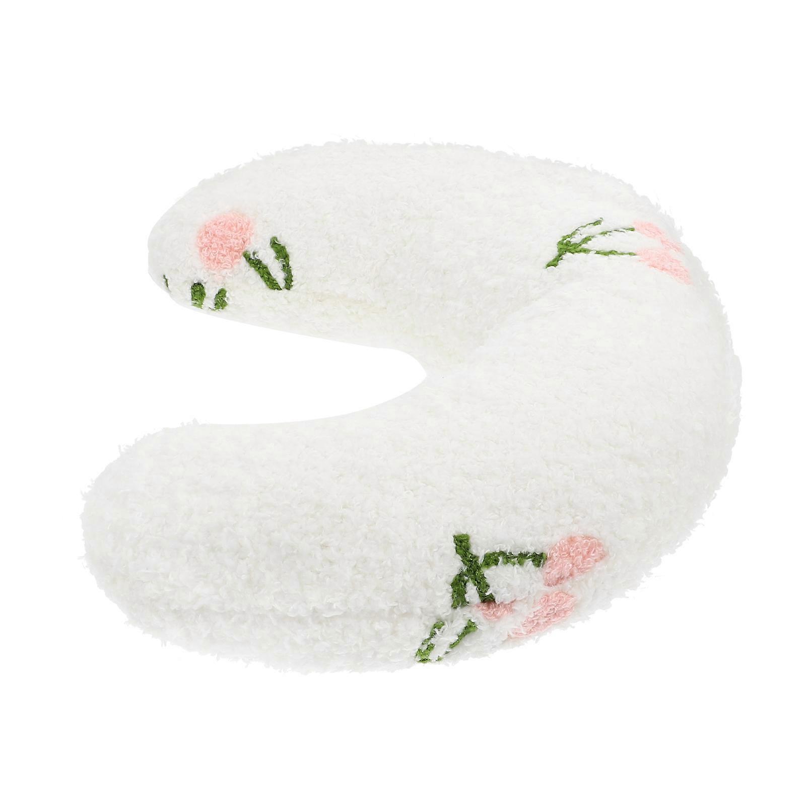 White U-Shaped Pet Neck Pillow for Comfortable Puppy Sleeping