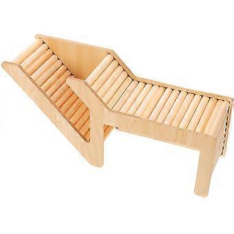 Casetta in legno color cachi per criceti, accogliente grotta per porcellini d'India