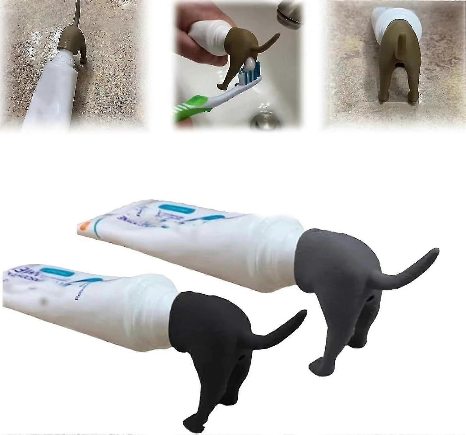 Pooping Dog Butt Toothpaste Topper, Funny Toothpaste Dispenser Cap, Dog Pooping Toothpaste Cap, Toothpaste Squeezer Toothpaste Accessory