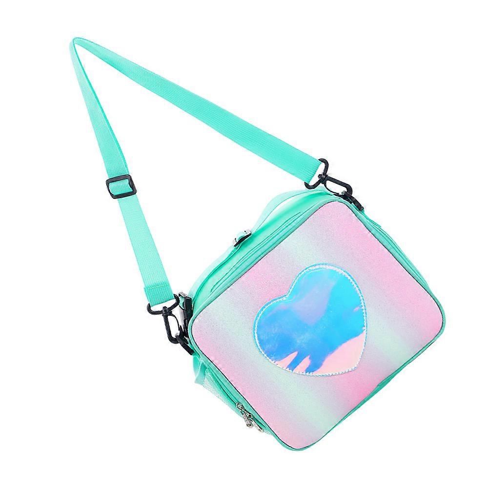 Lunch Storage Bag Green Polyester for Picnic Use 2Pcs
