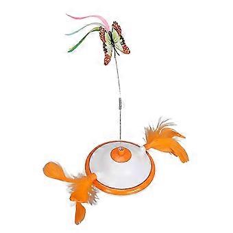 Jouets pour chat rotatifs électriques Mouvement irrégulier 2 vitesses réglables Chat électrique Taquinerie Jouet 1500mAh Batterie Jouets interactifs pour chats Orange Rouge
