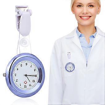 Chic Hanging Watch Doctor Pocket Watch Quartz Movement Nurses Watch for Birthday Mothers Day Gift (Purple)