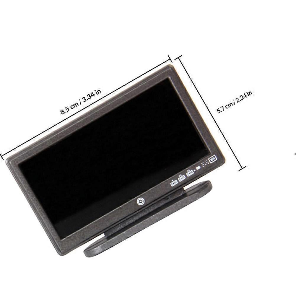 Doll House TV Decorative Mini Flat Screen Model for Decor 1Set Black
