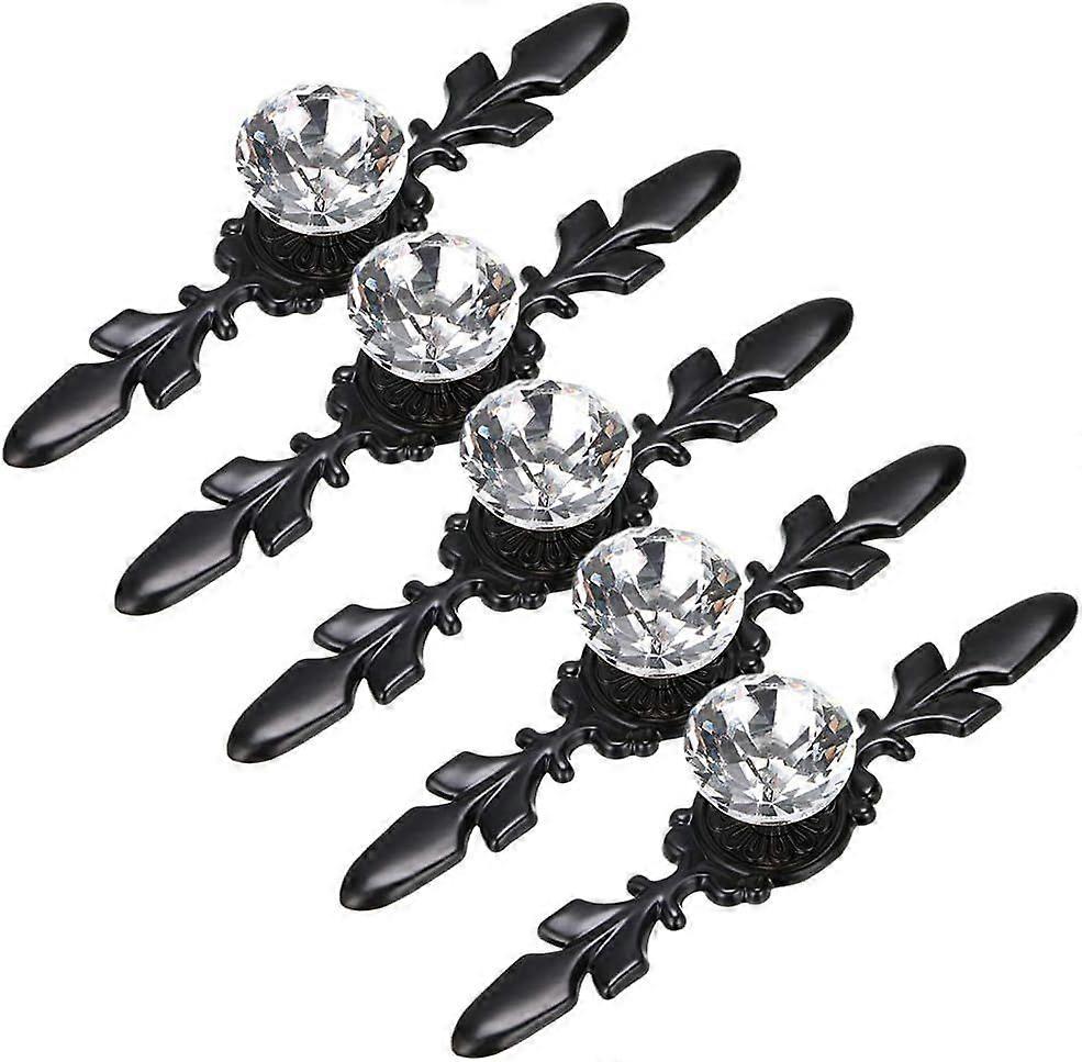 5 Pcs 4.7" Drawer Dresser Knobs Pull Handles - Crystal