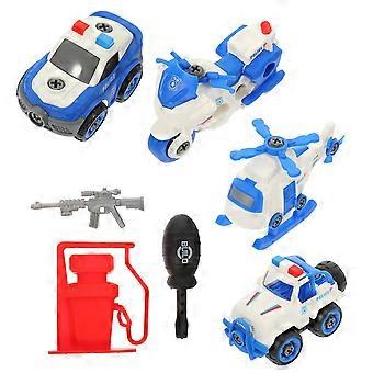 Police Car Toy Set for Kids Hands on Assembly Cognitive Play 1Set