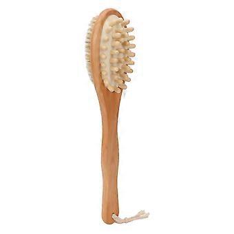 Wood Bath Brush Long Handle Soft Bristle Deep Cleansing Relieve Fatigue Double Sided Back Brush for Shower intelligence