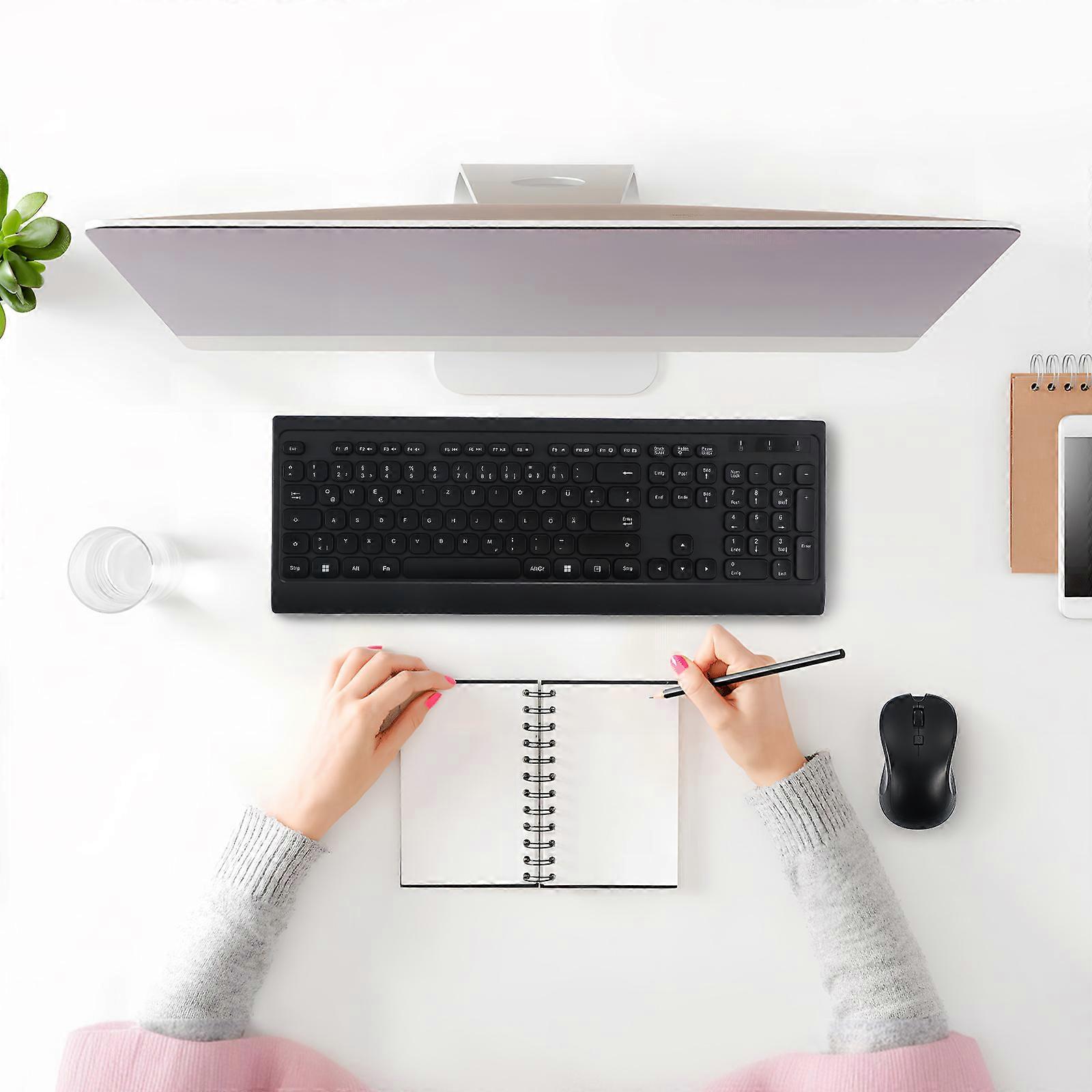Wireless Keyboard and Mouse Set for Computer Use 1Set Black Quiet Operation