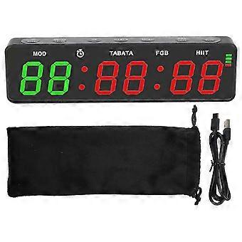 Portable Gym Timer Clock Magnetic Rechargeable Workout Interval Fitness Digital Timer with Stopwatch for Home Garage Boxing