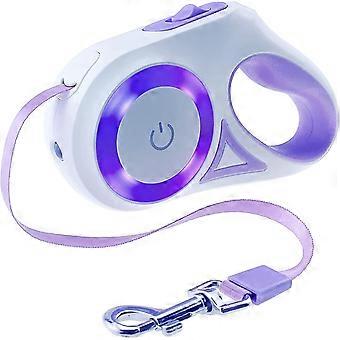 Dog Leash Retractable Dogs Leashes with Led Bright Flashlight Walking Leashes for Puppy Small Medium Dogs Leash One Handed Brake Free Movement One But