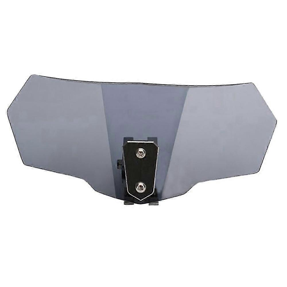 Gray Universal Motorcycle Windshield Adjustable Windscreen Wind Deflector For- Yamah