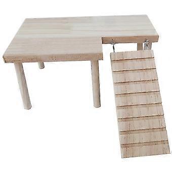 Plateforme de jeu en bois pour hamster avec échelle pour petits animaux de compagnie
