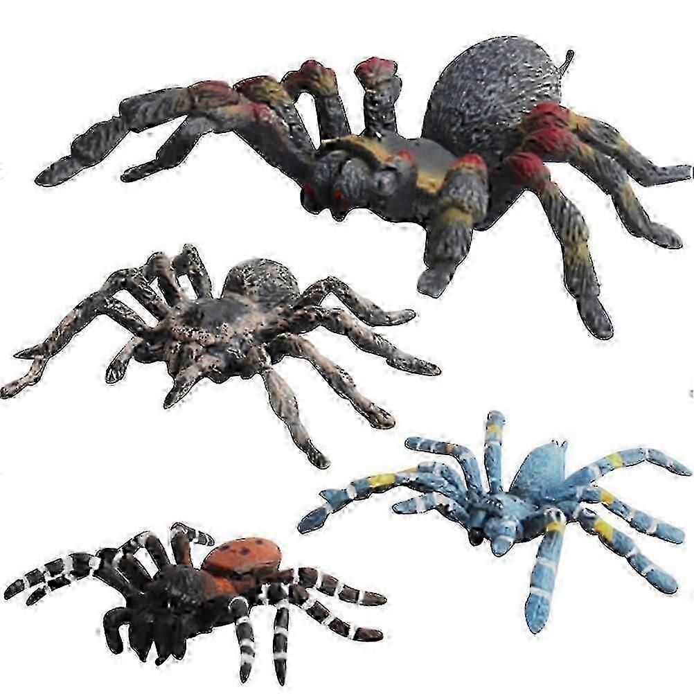 Plastic Simulation Insect Model Spider Toy for Playing 2Pcs Vivid Colors