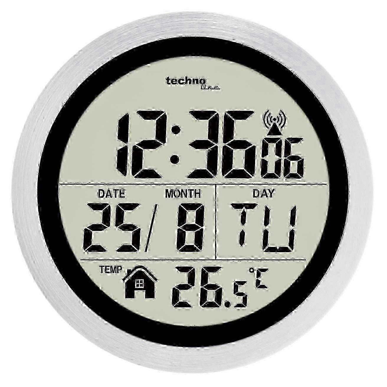IP4 Waterproof Bathroom Radio Wall Clock Silver