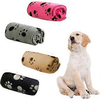 Pet Blanket Cute Paw Print Blanket Fluffy Warm Sleep Bed Mat