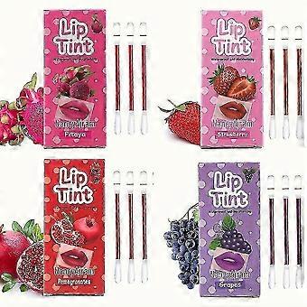 4 Colors 20-Pack Disposable Matte Fruit Liquid Lipstick, Waterproof, Non-Stick Cup, Non-Fading Lip Glaze, Valentine's Day Gift