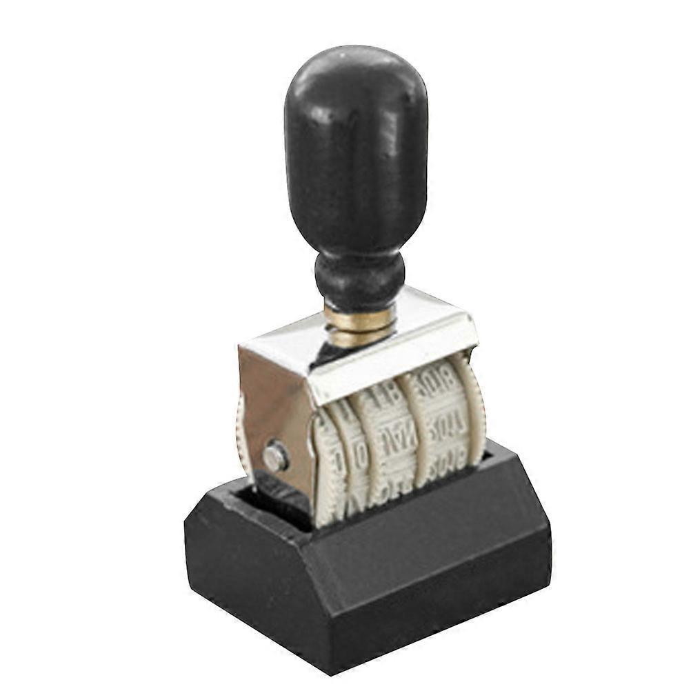 DIY Multi-function Date Roller Stamp For Craft Enthusiasts Knob Shape Wood Material 1Set