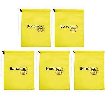 5Pcs Gele Banaan Opbergzakken Geïsoleerd Fruit Groente Vers-Bewaren