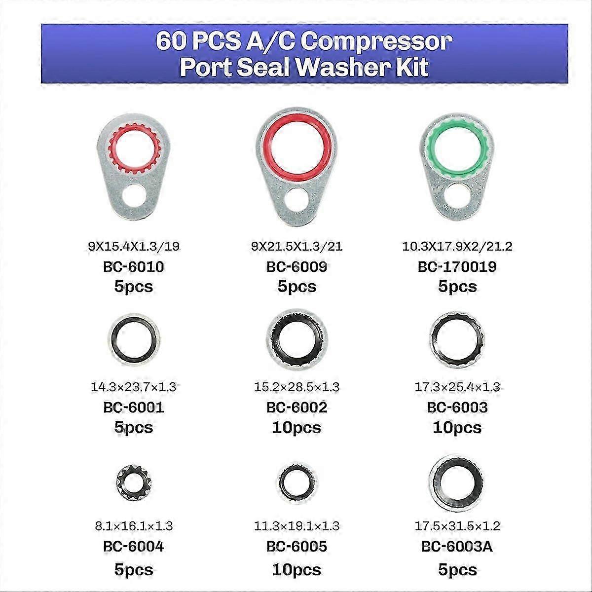 A/C O Ring Kit,Car Accessories Gasket,O Ring Assortment Kit