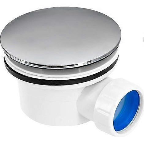 Shower drain plug for 90mm diameter hole, chrome-plated ABS casing, essential, quick installation, compact size