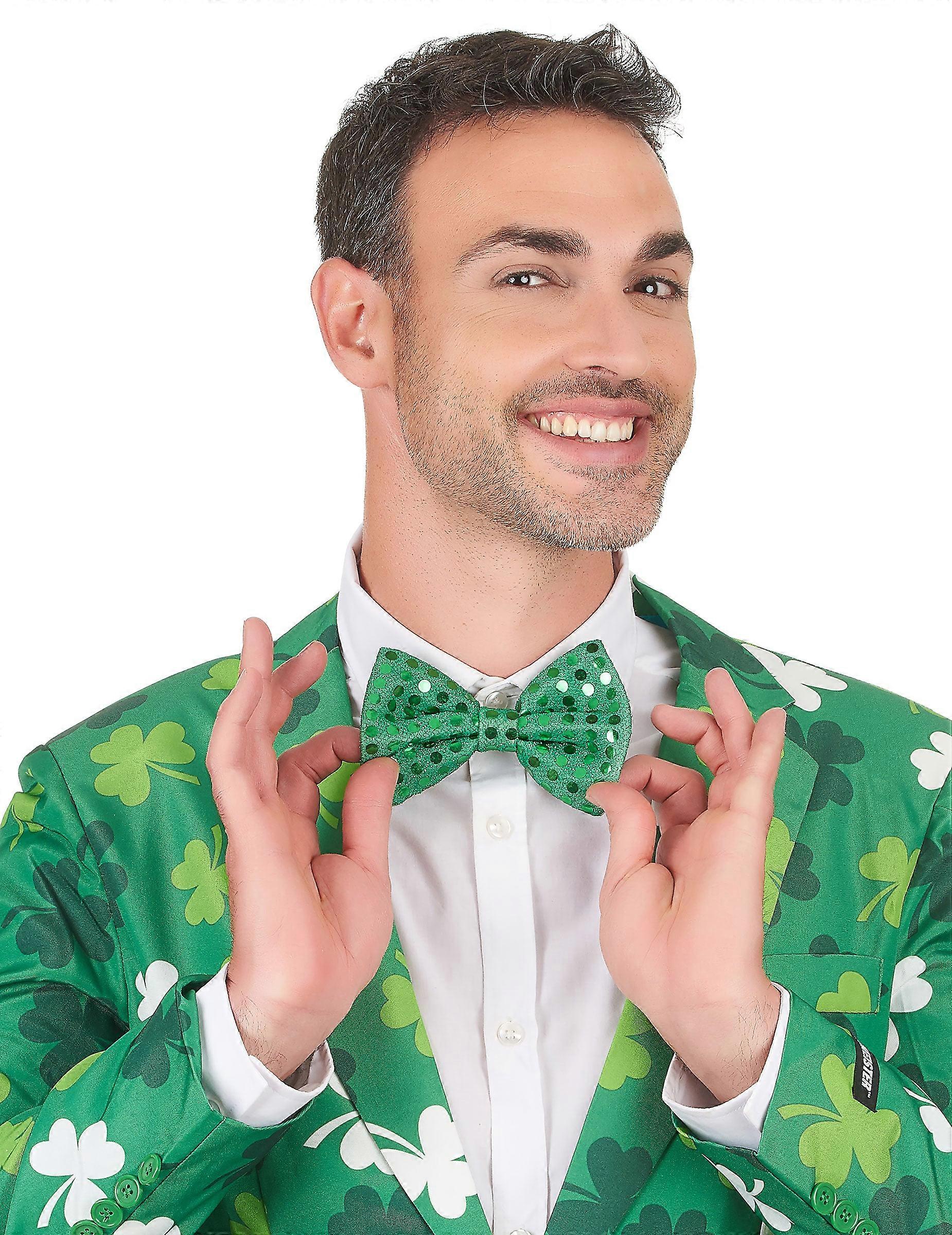 Adult green sequin bow tie