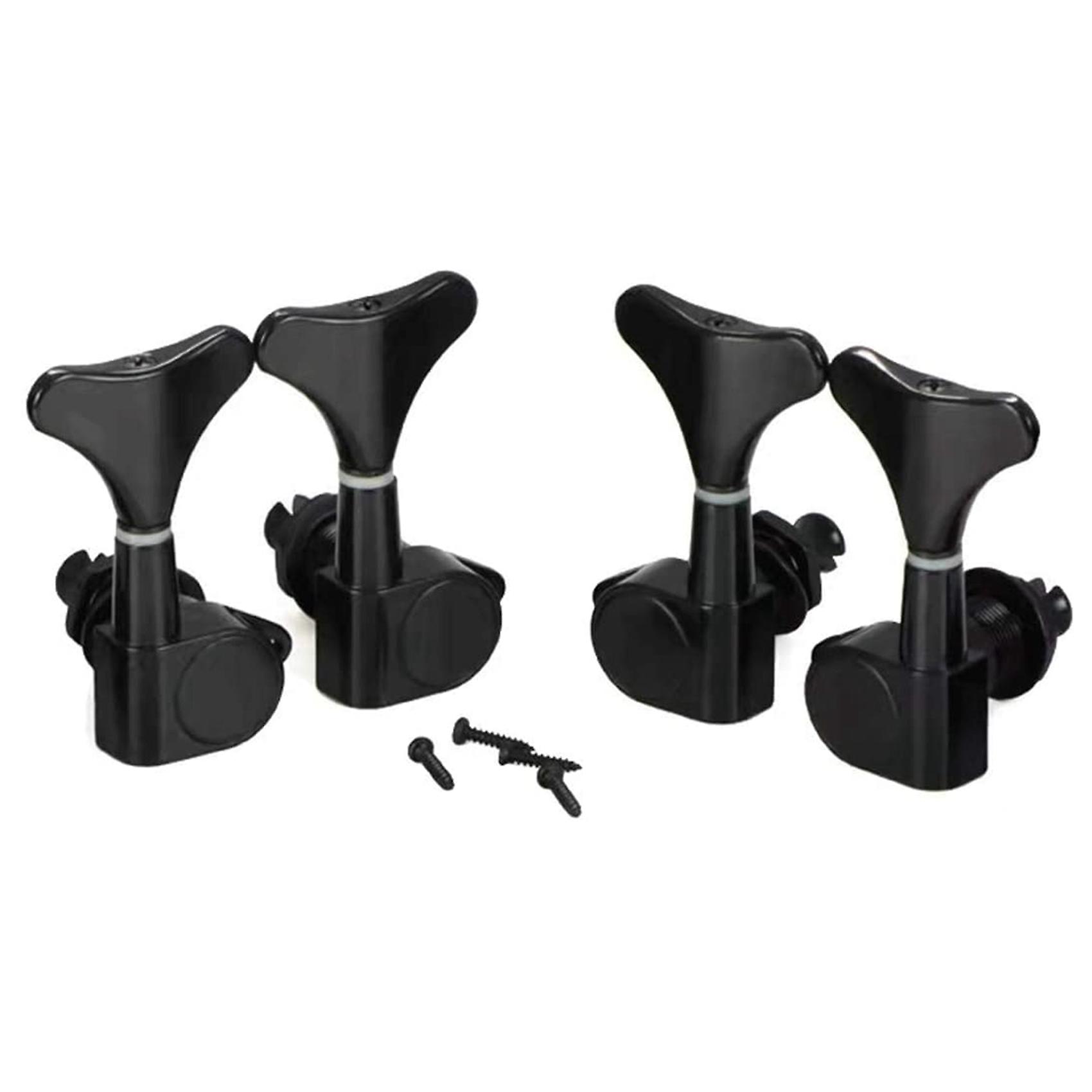 2+2 Sealed Guitar Tuning Pegs 2R2L Tuners for and Jazz , Black