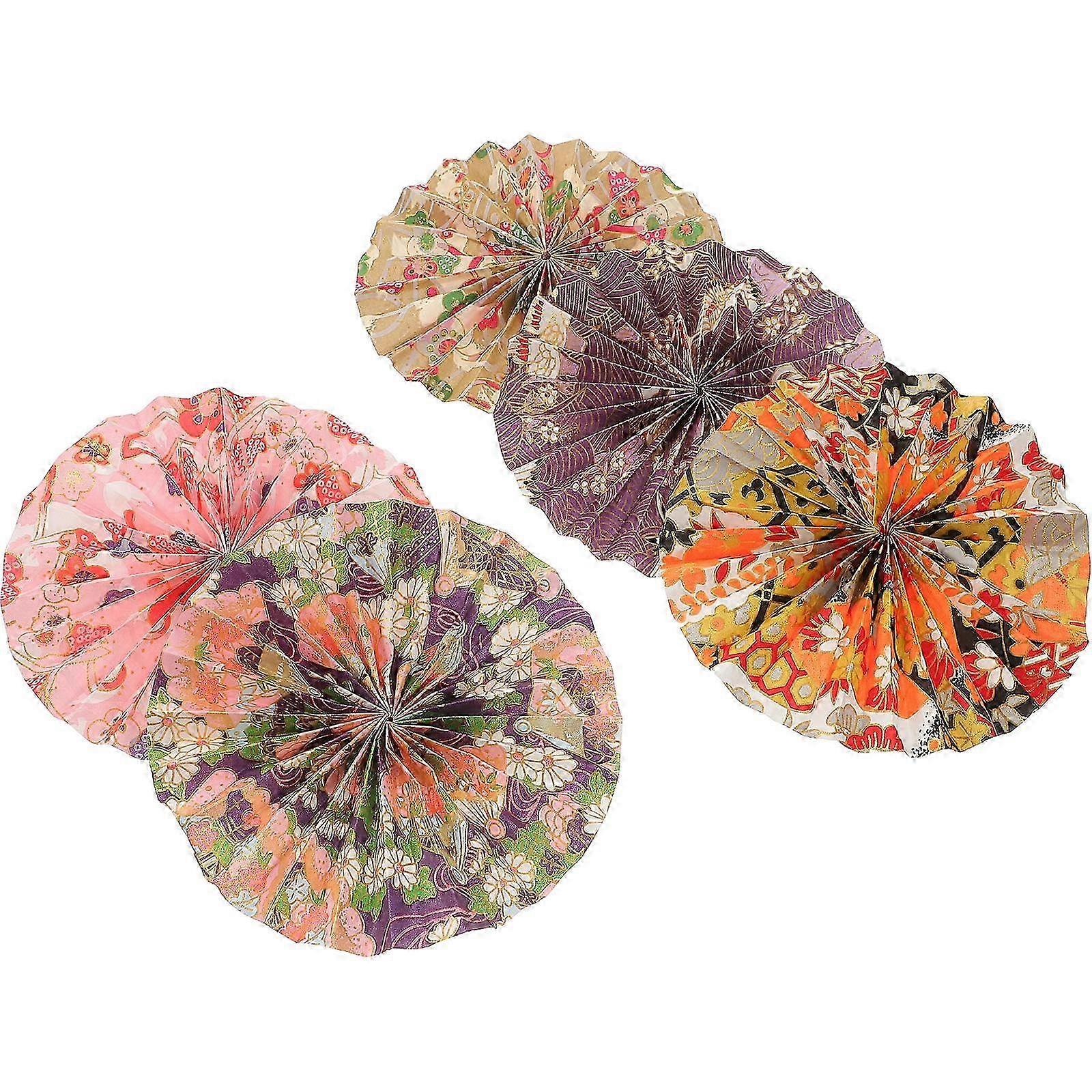 Folded Paper Fan Decorations compatible with Party Hanging 5Pcs Assorted