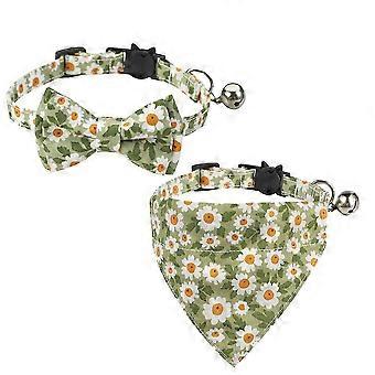 Daisy Floral Pet Collar Adjustable Thick Webbing