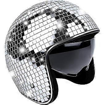 Kask Disco Ball, błyszczący srebrny ABS, rowerowy kask na imprezę i jazdę na rowerze